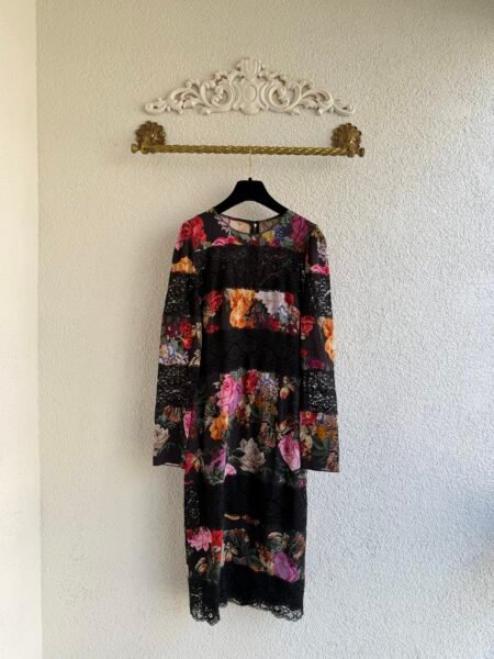 Dolce Gabbana Floral and Lacy Midi Dress