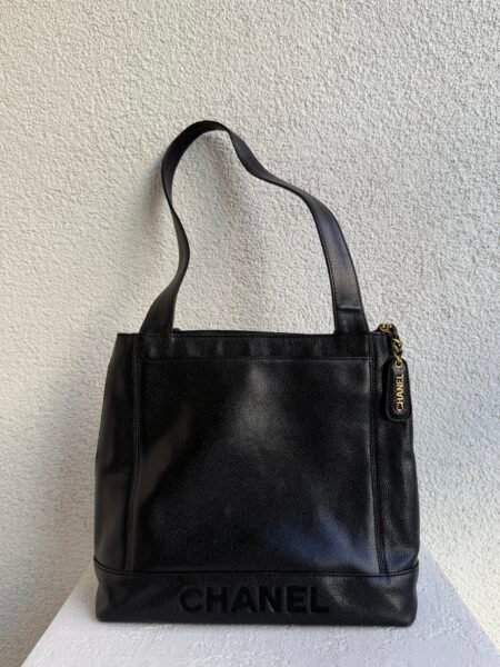 Chanel Caviar Logo Shoulder Black Bag