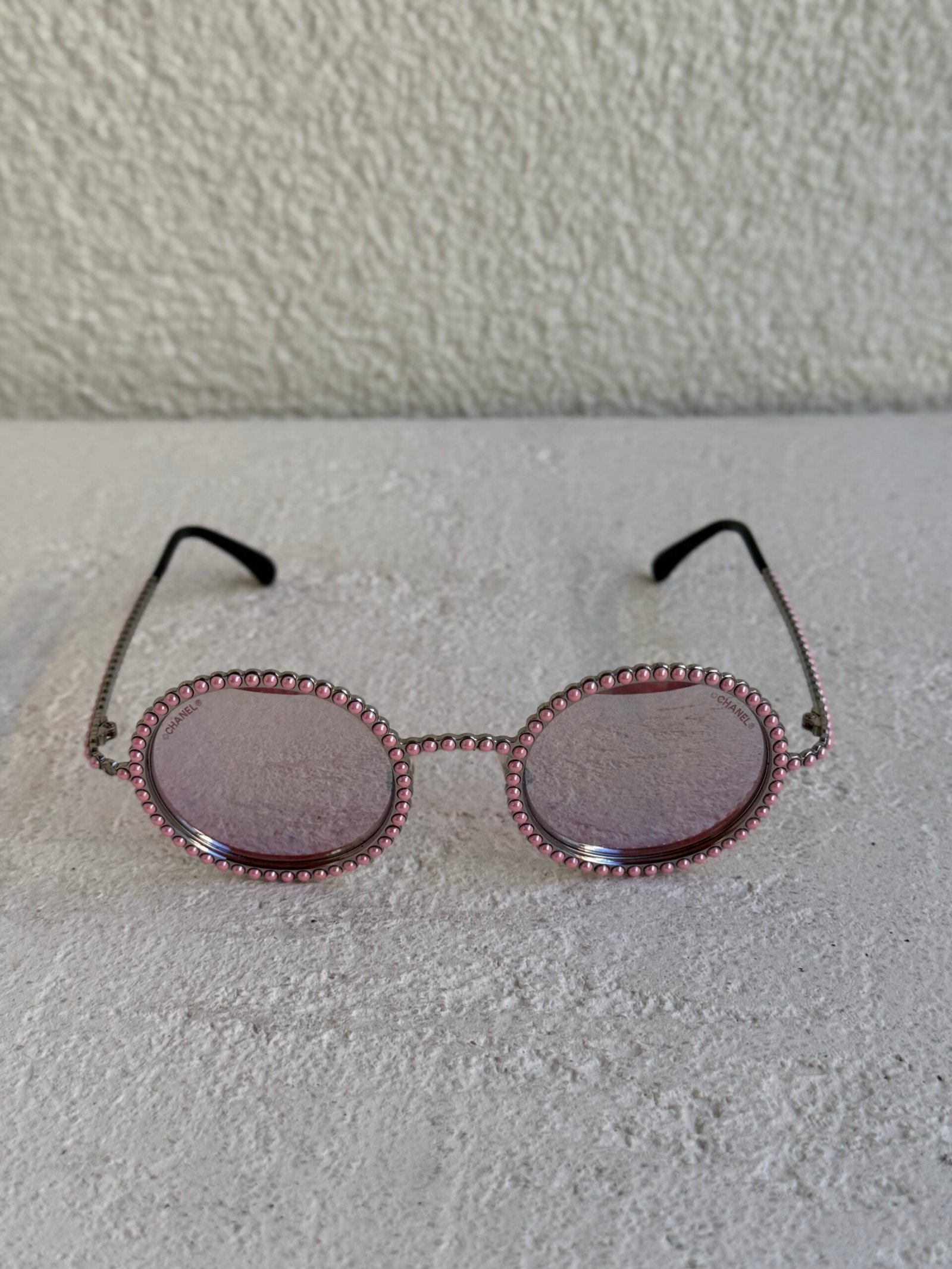 Chanel Metallic Pearl Round Sunglasses