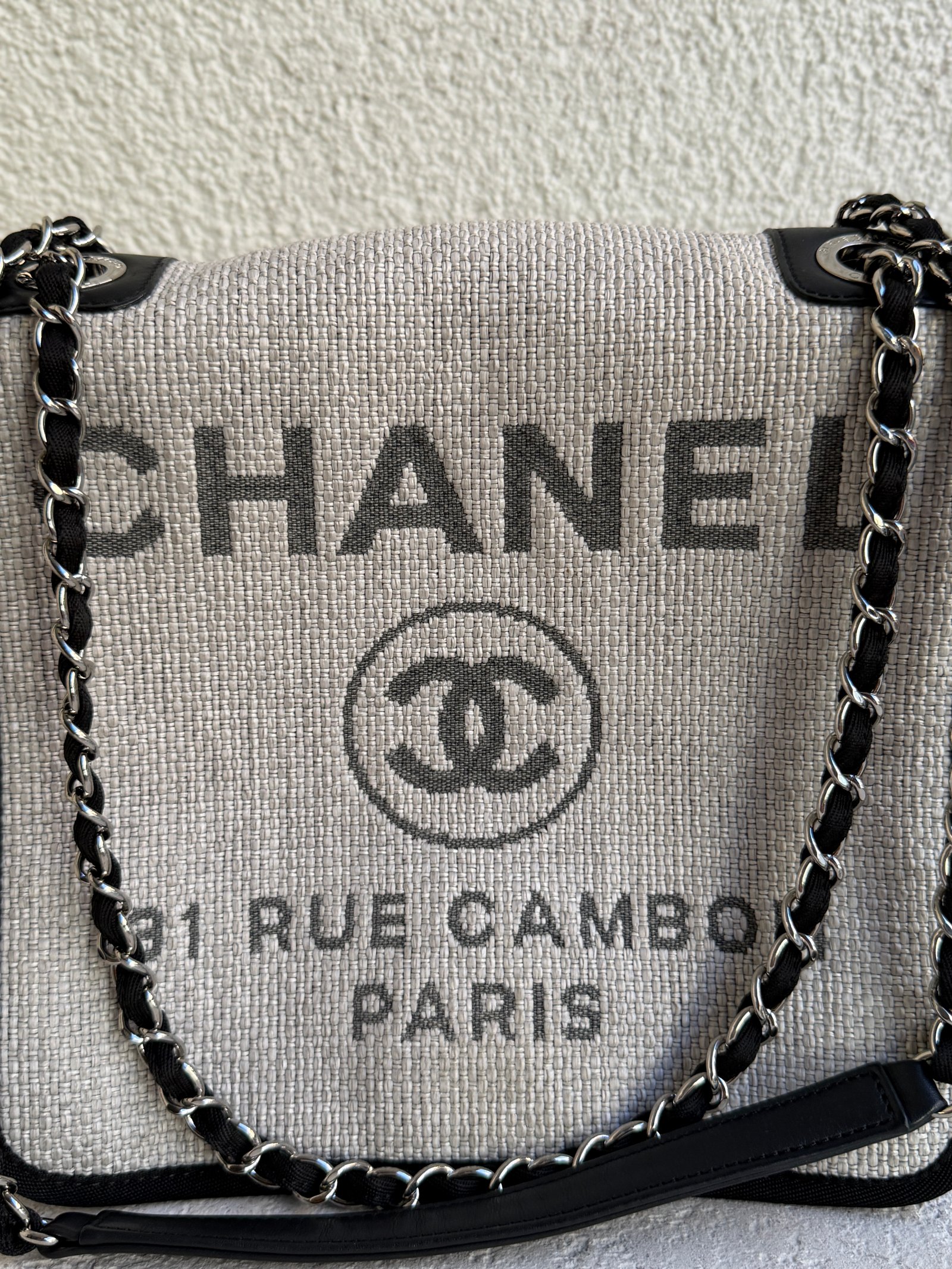 Chanel Woven Straw Raffia Small Deauville Messenger Bag - Görsel 4