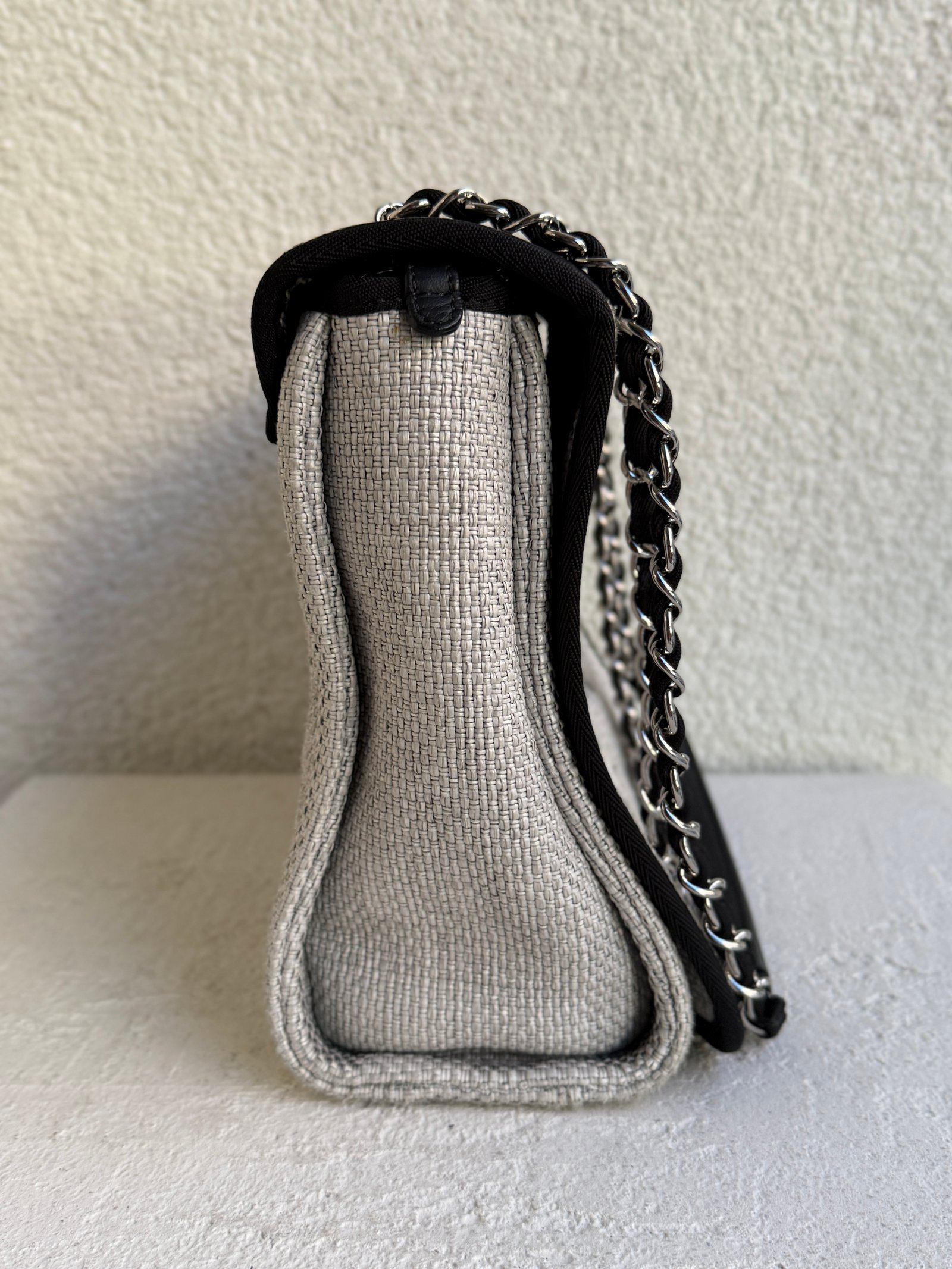 Chanel Woven Straw Raffia Small Deauville Messenger Bag - Görsel 5