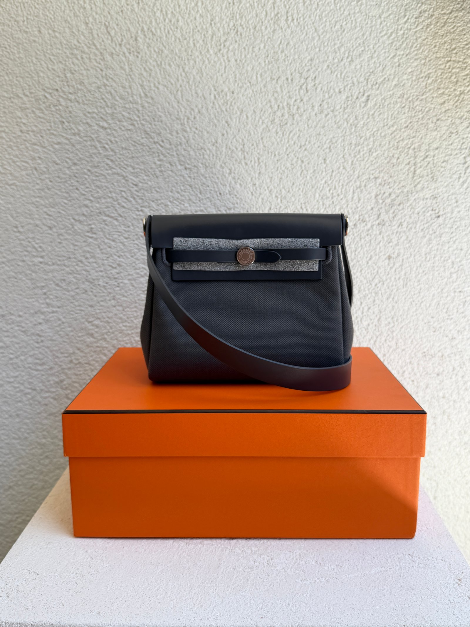 Hermes Mini Herbag Zip 20 Ardoise Vache Hunter PH Shoulder Bag