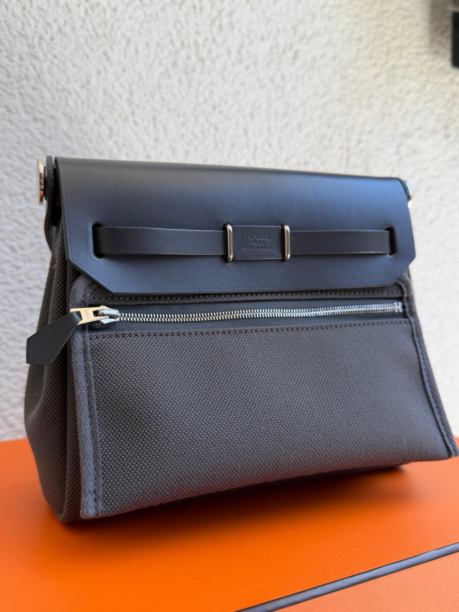 Hermes Mini Herbag Zip 20 Ardoise Vache Hunter PH Shoulder Bag - Image 8