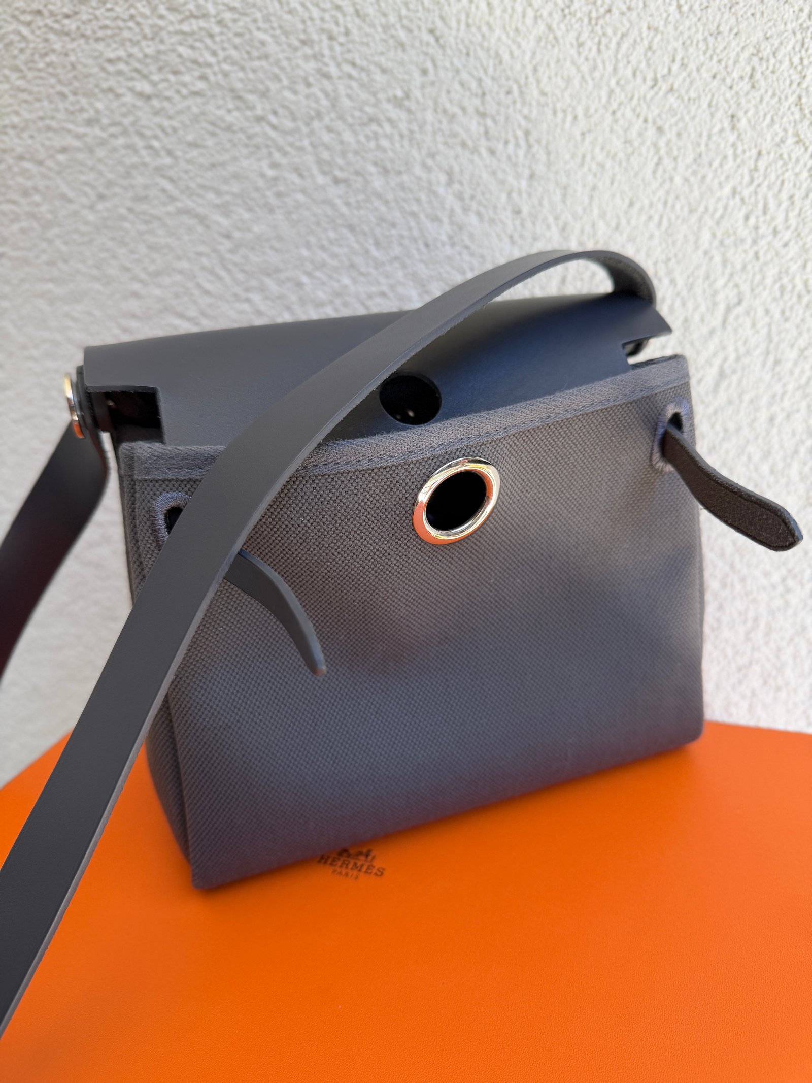 Hermes Mini Herbag Zip 20 Ardoise Vache Hunter PH Shoulder Bag - Image 12
