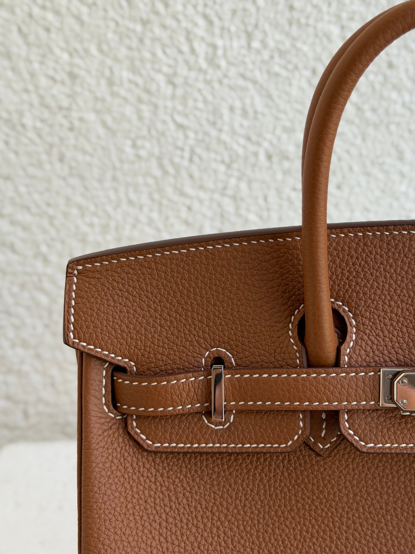 Hermes Birkin 25 Gold Color Togo Leather PHW Handbag - Image 7