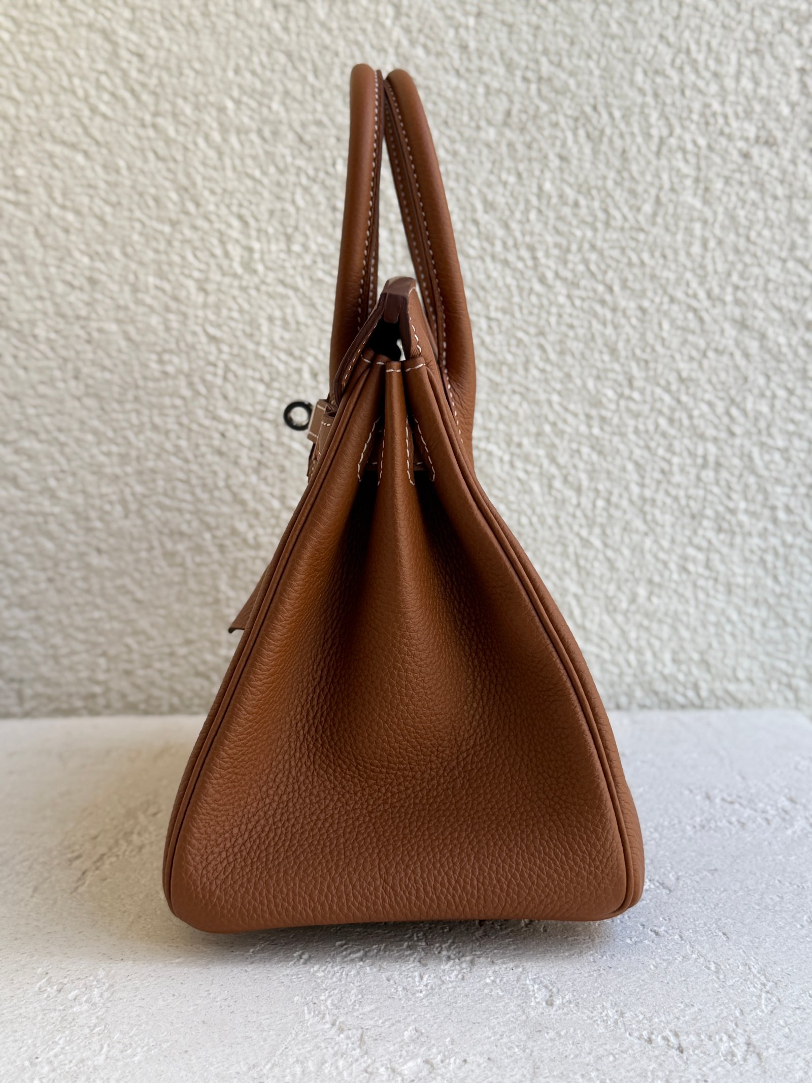 Hermes Birkin 25 Gold Color Togo Leather PHW Handbag - Image 6