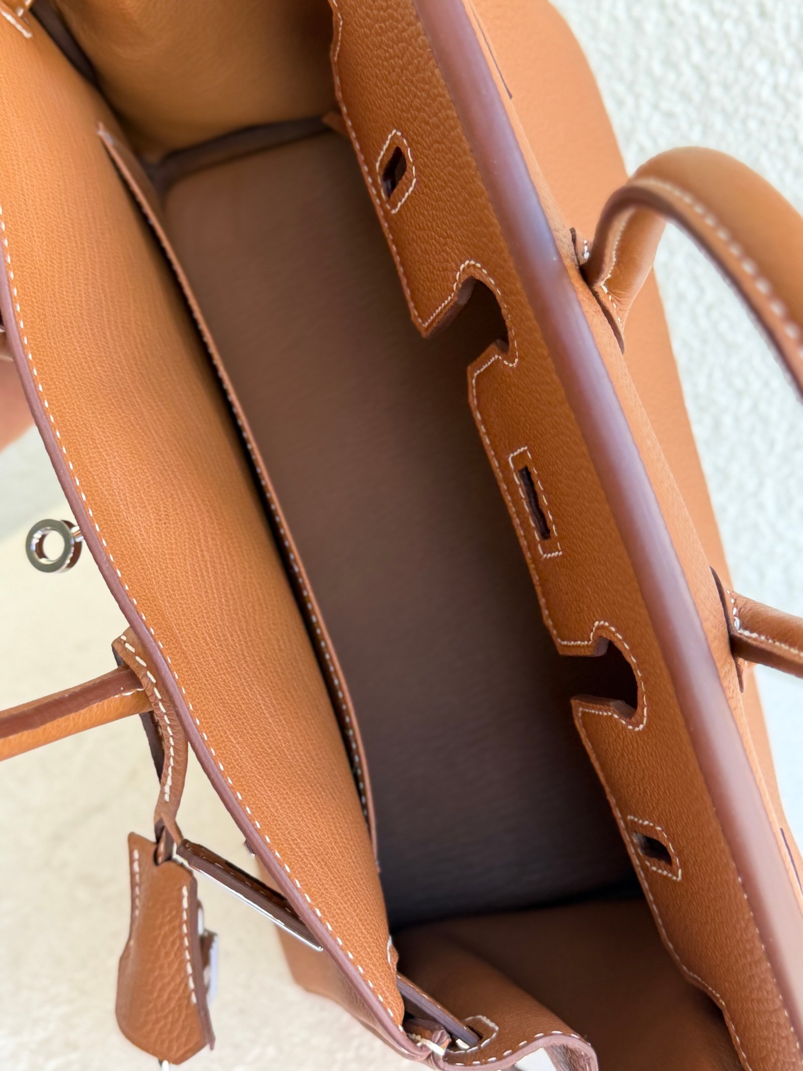 Hermes Birkin 25 Gold Color Togo Leather PHW Handbag - Image 15