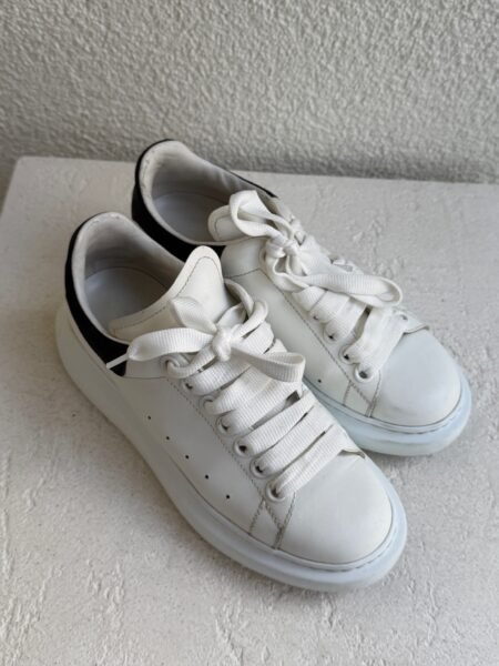 Alexander McQueen White and Black Leather Oversized Sneaker