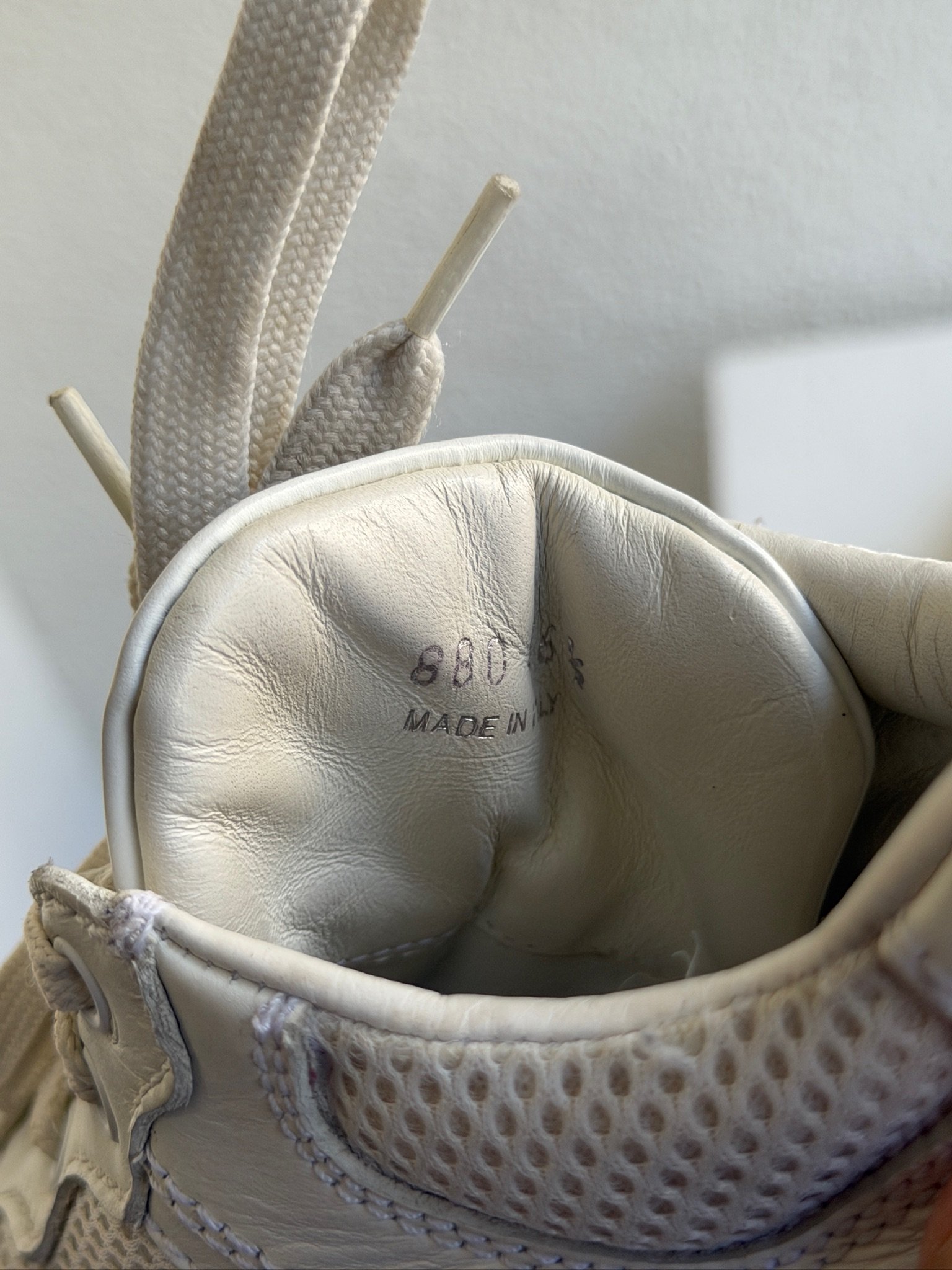 Prada White Leather and Mesh Platform Lace Up Sneaker - Image 7