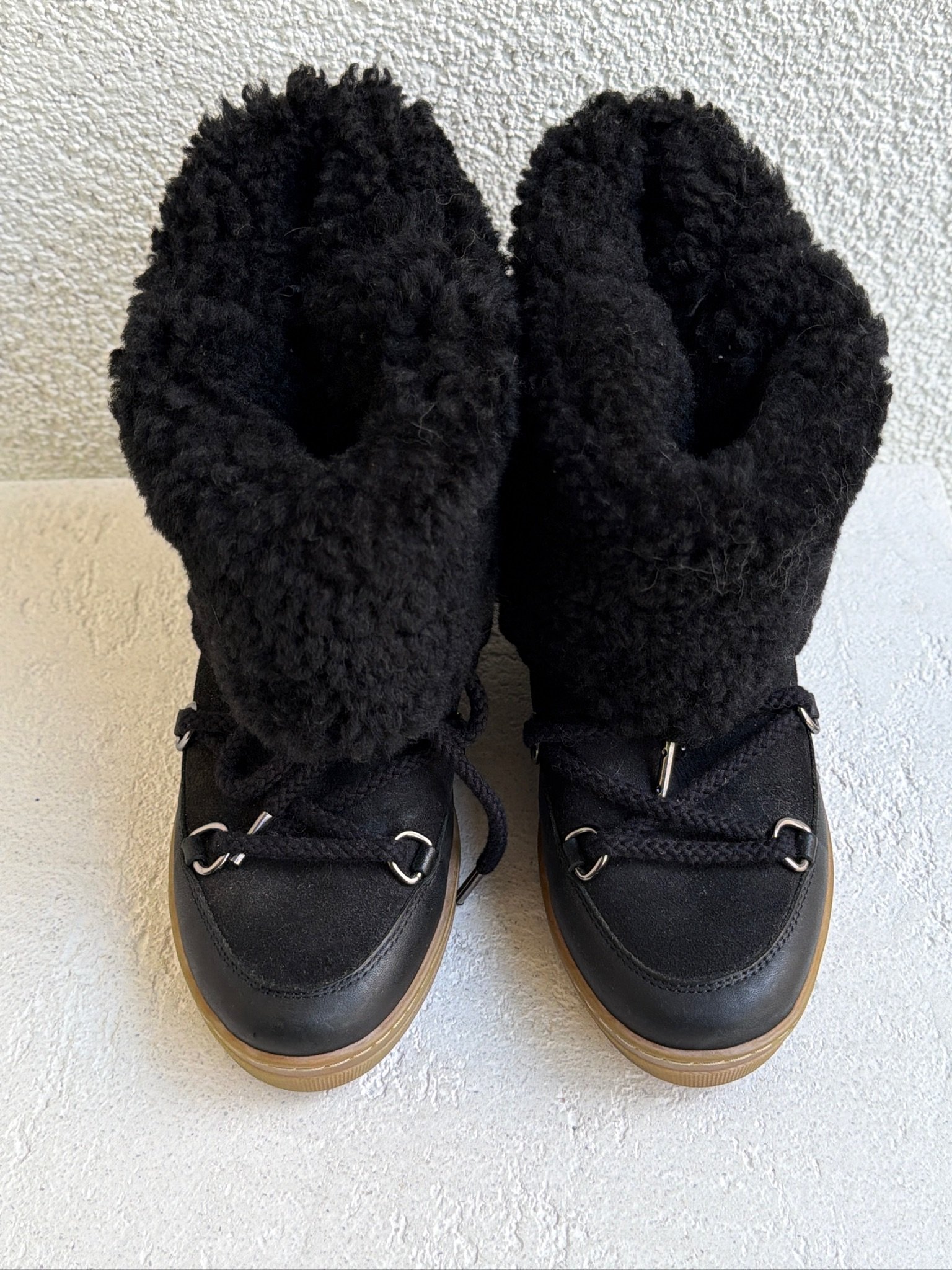Isabel Marant Nowles Shearling-Trimmed Leather Ankle Boots - Image 3