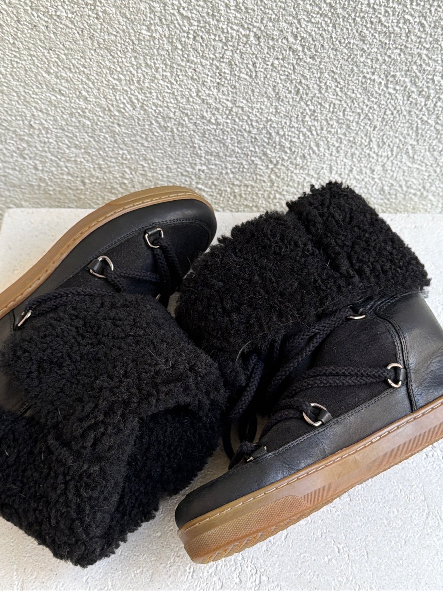 Isabel Marant Nowles Shearling-Trimmed Leather Ankle Boots - Image 9