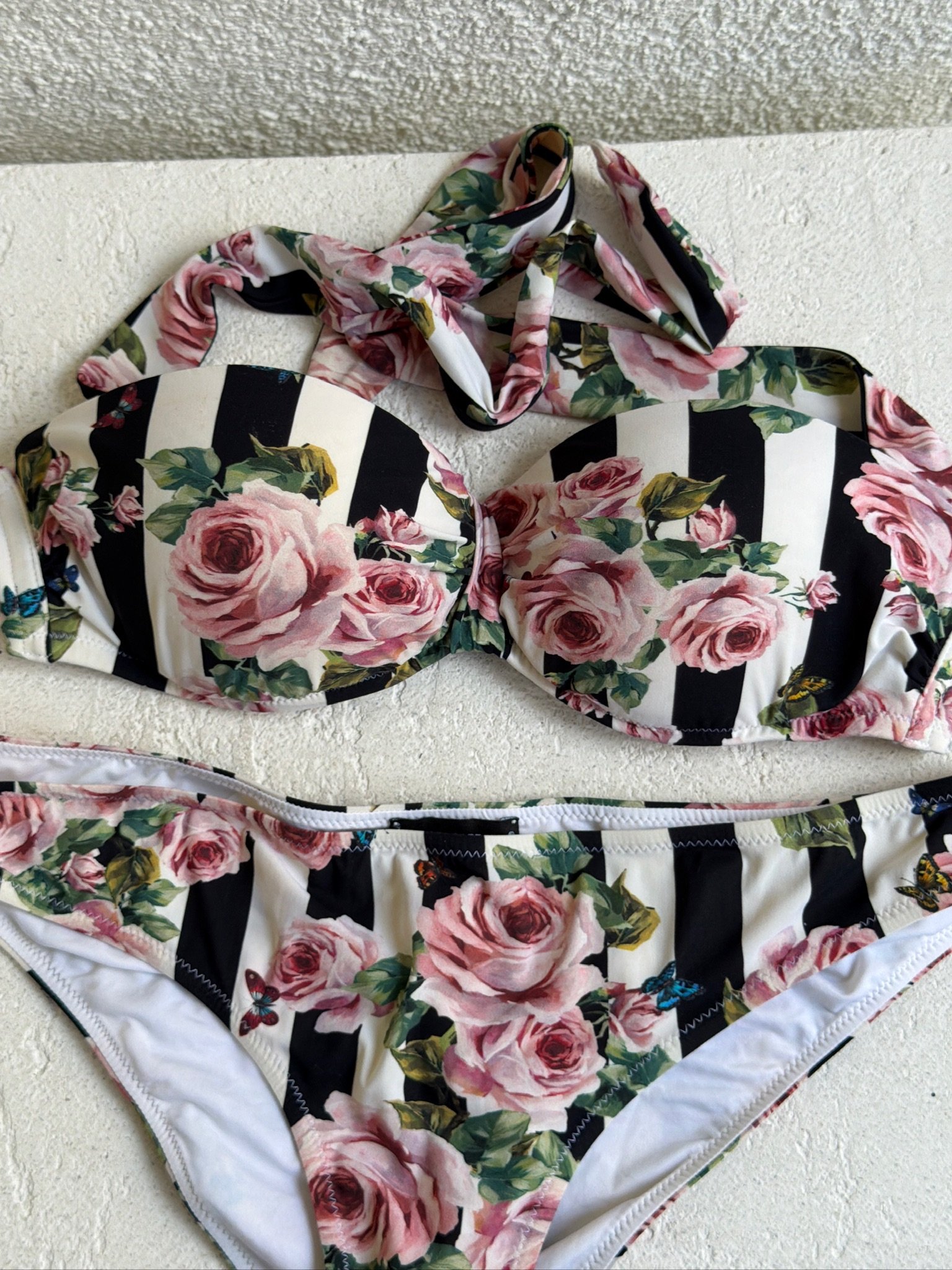 Dolce & Gabbana Floral Striped Print Bikini Set - Image 2