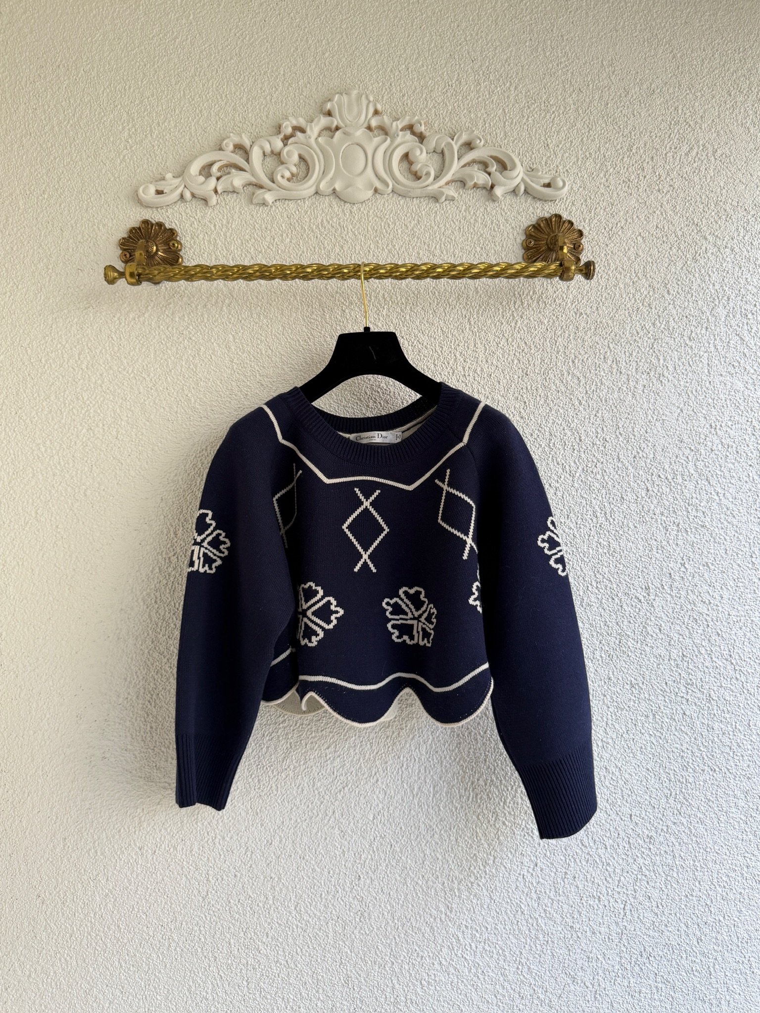 Christian Dior Graphic Printed Wool Sweater
