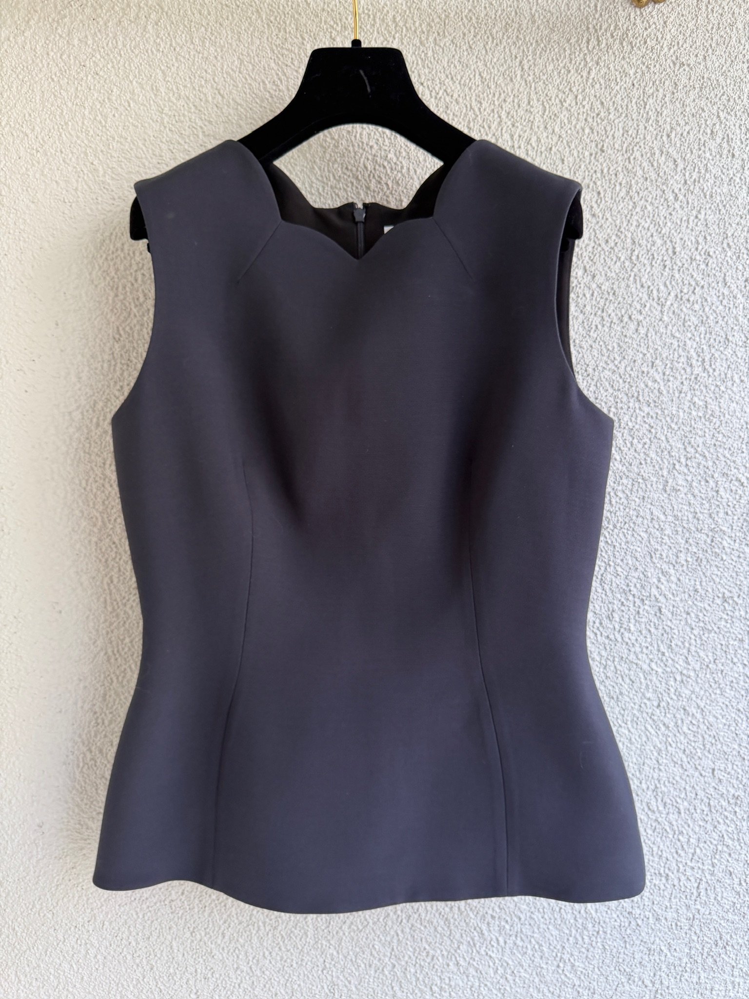 Christian Dior Scallop Navy Wool Blouse - Image 2