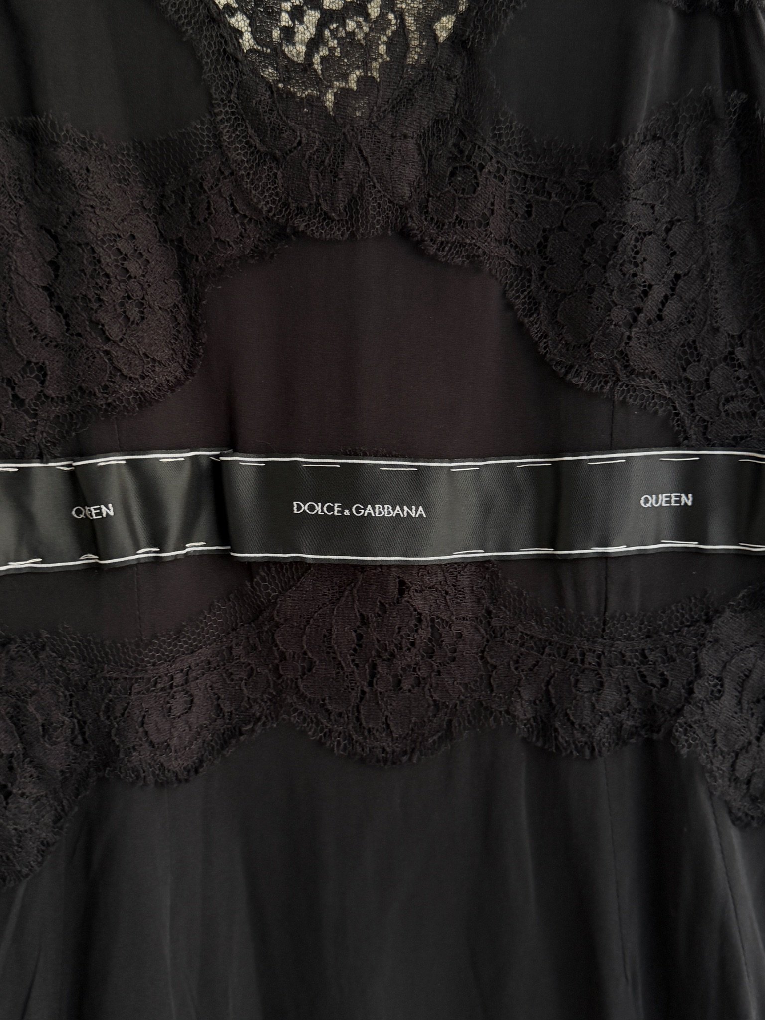 Dolce & Gabbana Black Silk Slip Mini Dress with Lace Trims - Image 8