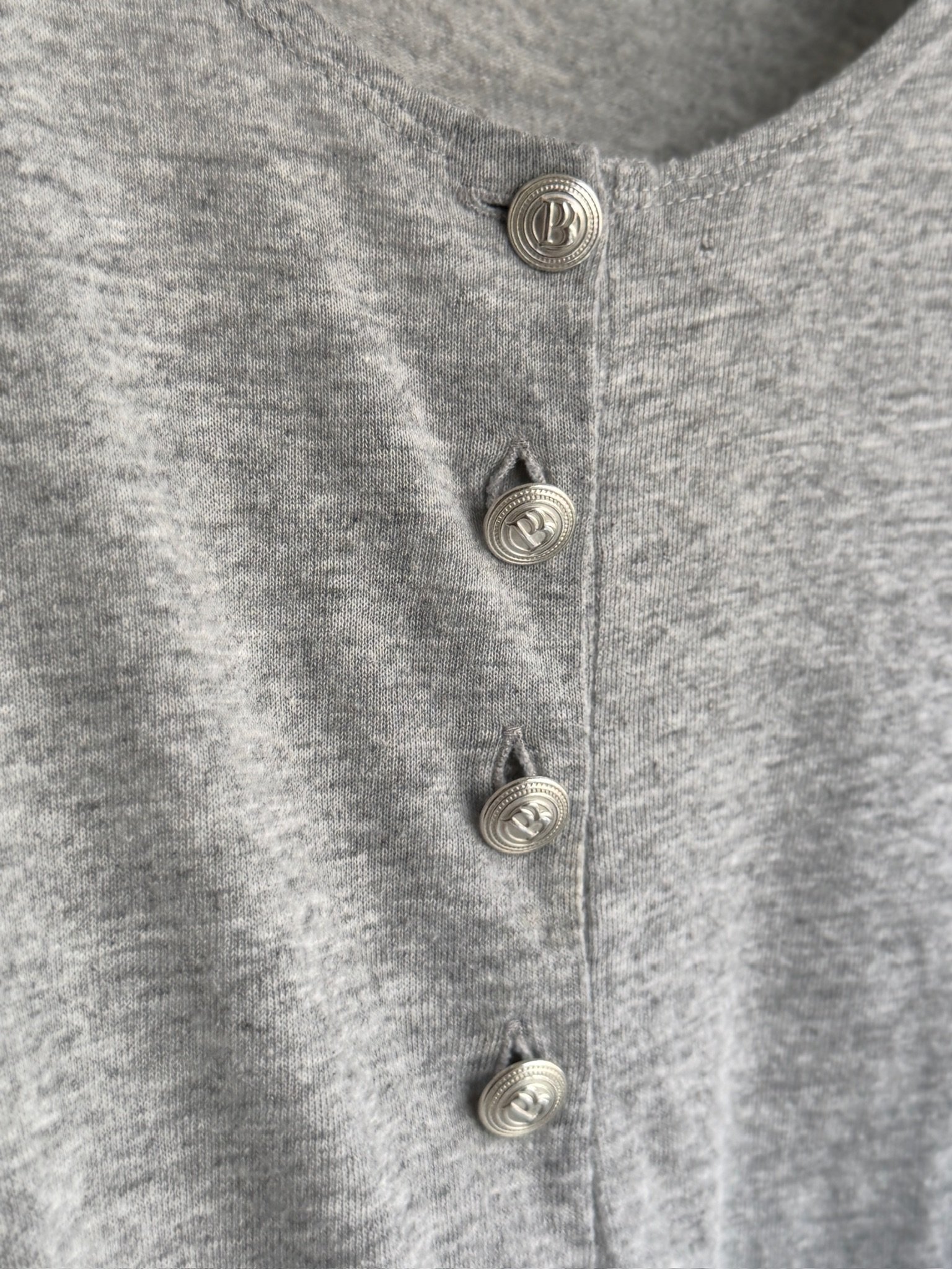 Pierre Balmain Silver Button Front Long Sleeve T-shirt - Image 8