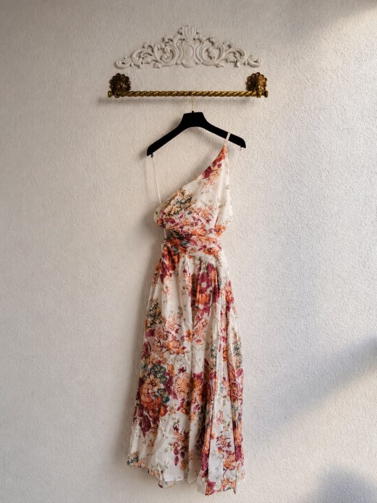 Zimmermann Pattie Asymetric Floral Print Midi Dress