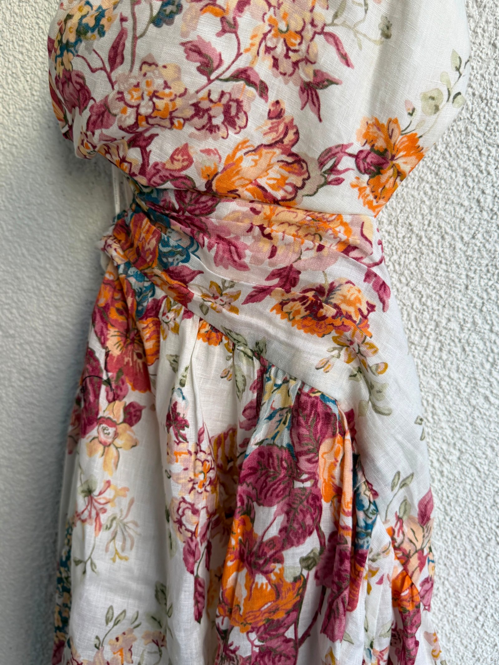 Zimmermann Pattie Asymetric Floral Print Midi Dress