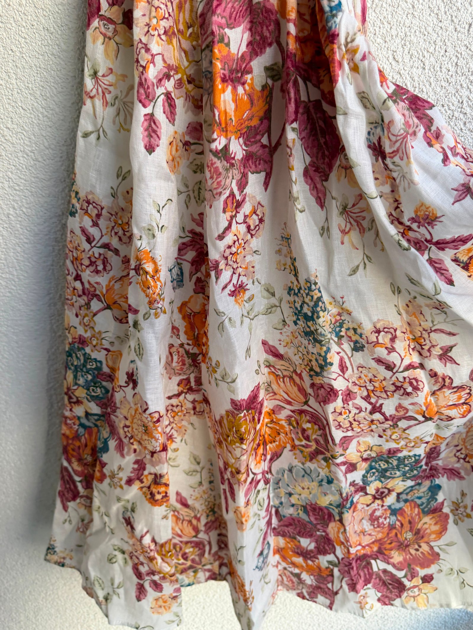 Zimmermann Pattie Asymetric Floral Print Midi Dress