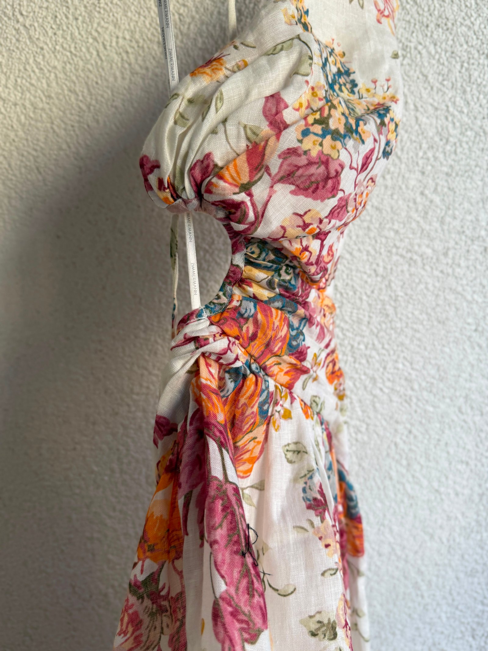 Zimmermann Pattie Asymetric Floral Print Midi Dress
