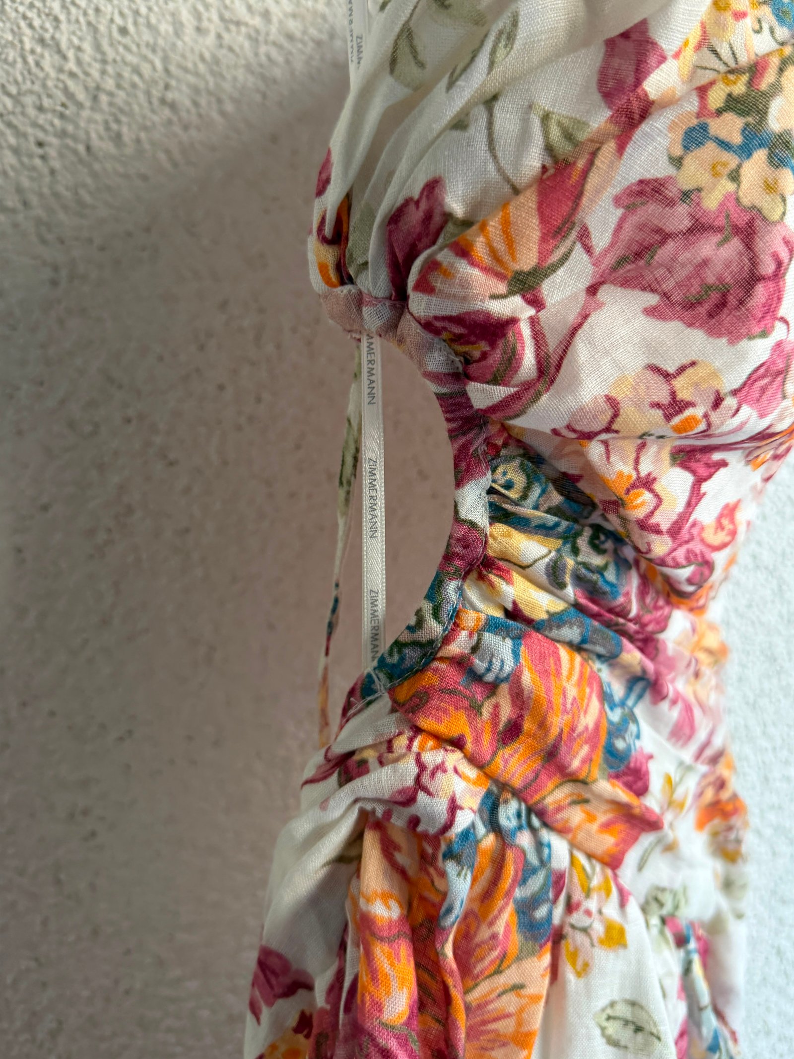 Zimmermann Pattie Asymetric Floral Print Midi Dress
