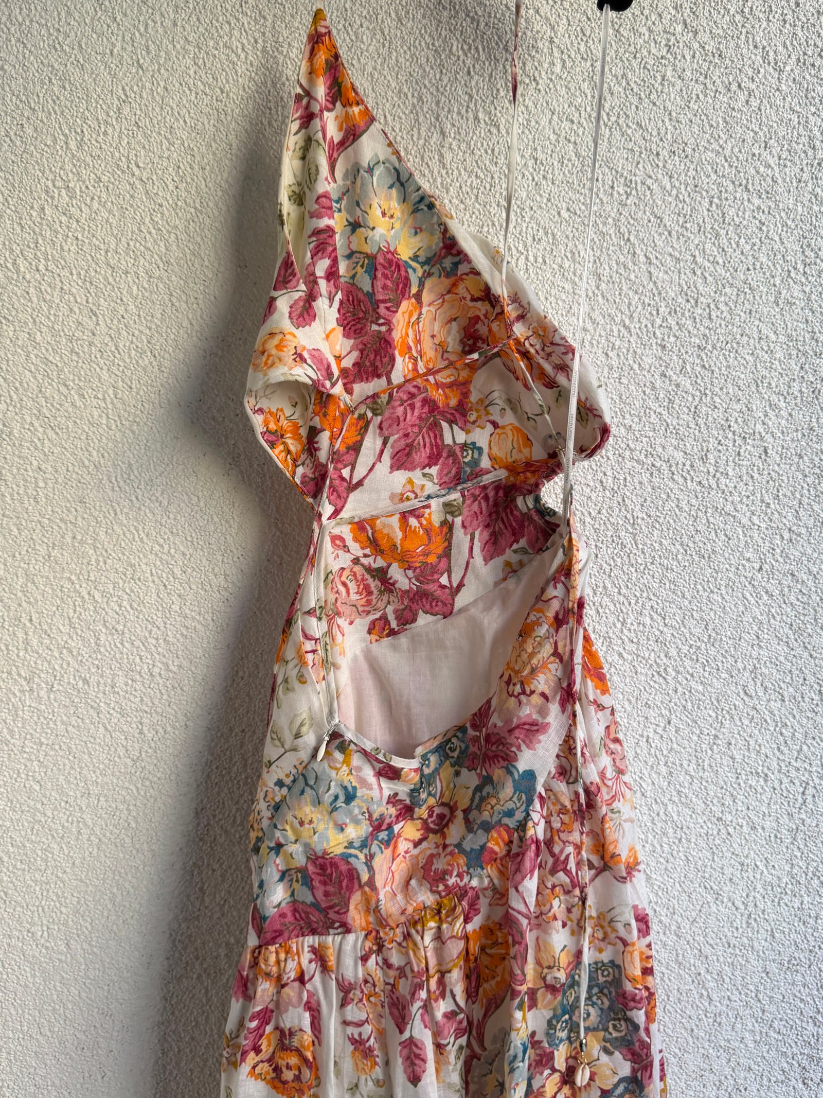 Zimmermann Pattie Asymetric Floral Print Midi Dress