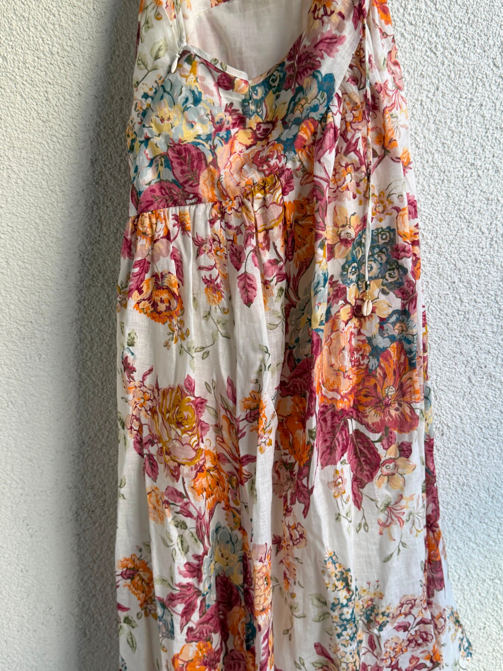 Zimmermann Pattie Asymetric Floral Print Midi Dress