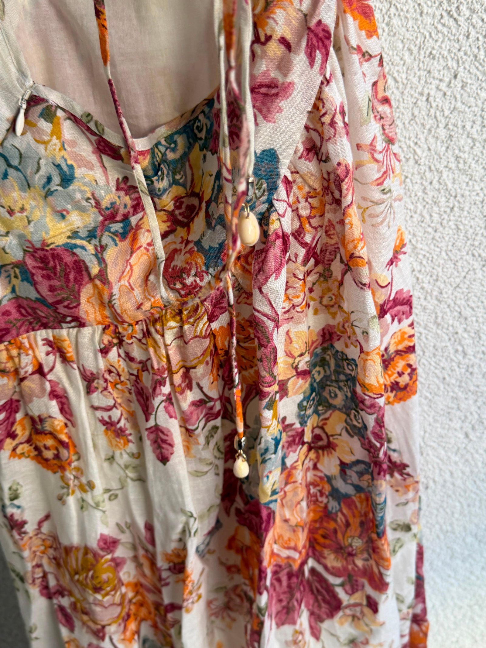 Zimmermann Pattie Asymetric Floral Print Midi Dress
