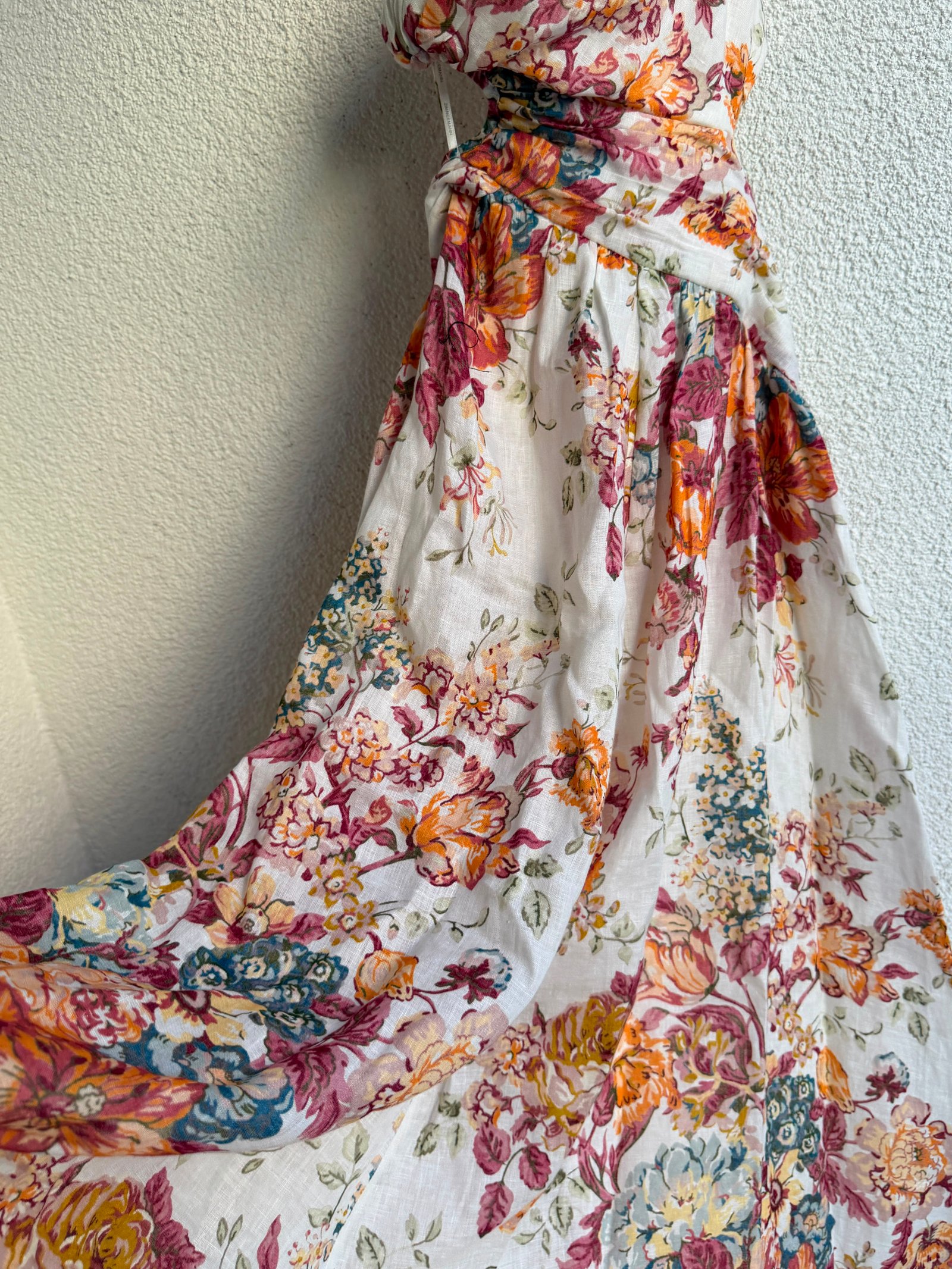 Zimmermann Pattie Asymetric Floral Print Midi Dress