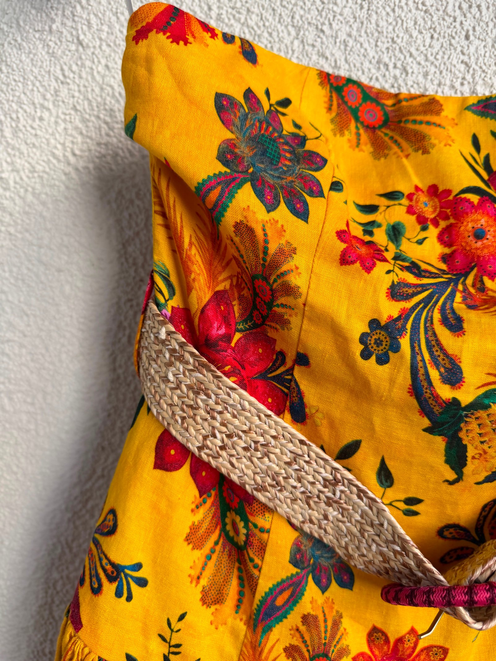 Zimmermann Ginger Printed Linen Strapless Midi Dress