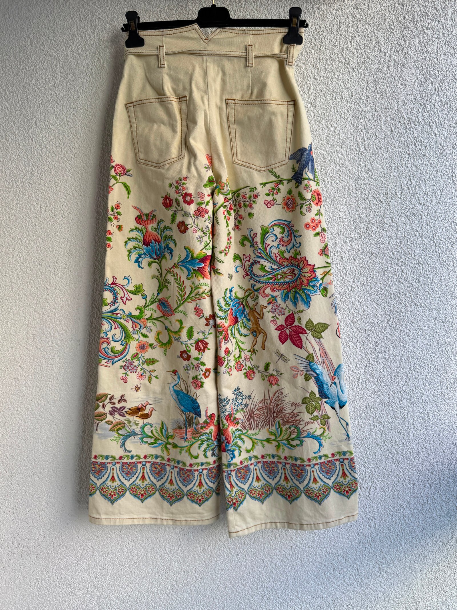 Etro Bow-Tie Botanical Wide-Leg Jeans