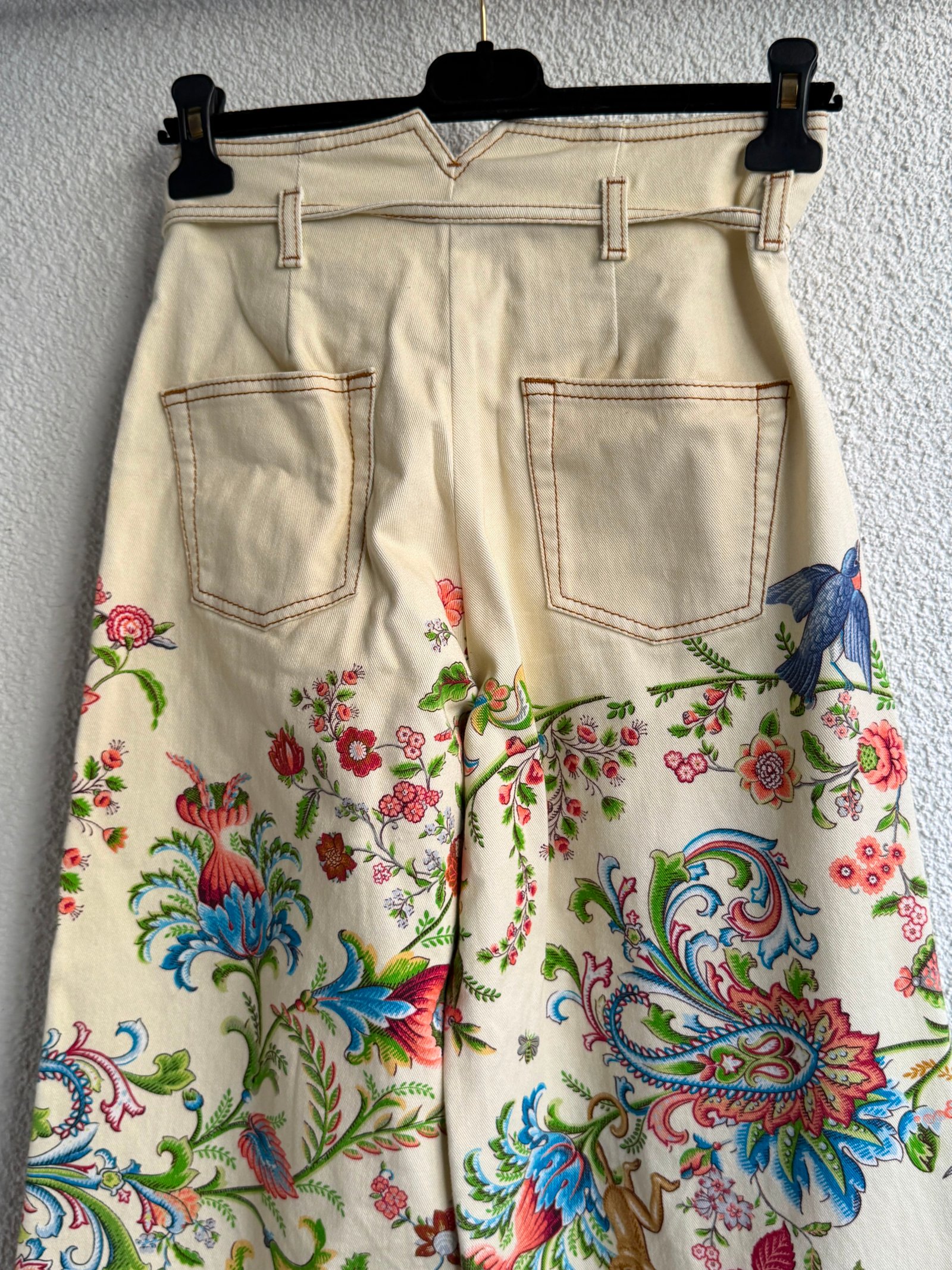 Etro Bow-Tie Botanical Wide-Leg Jeans