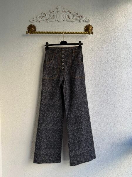 Etro Flared Jacquard Paisley Jeans