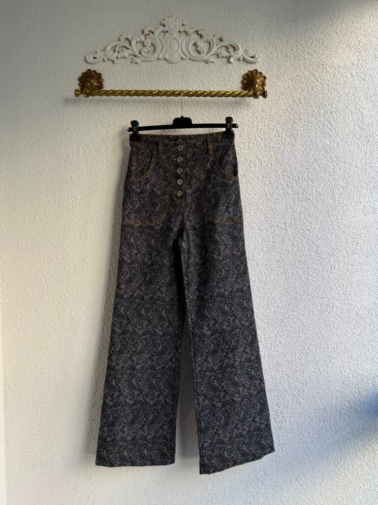 Etro Flared Jacquard Paisley Jeans