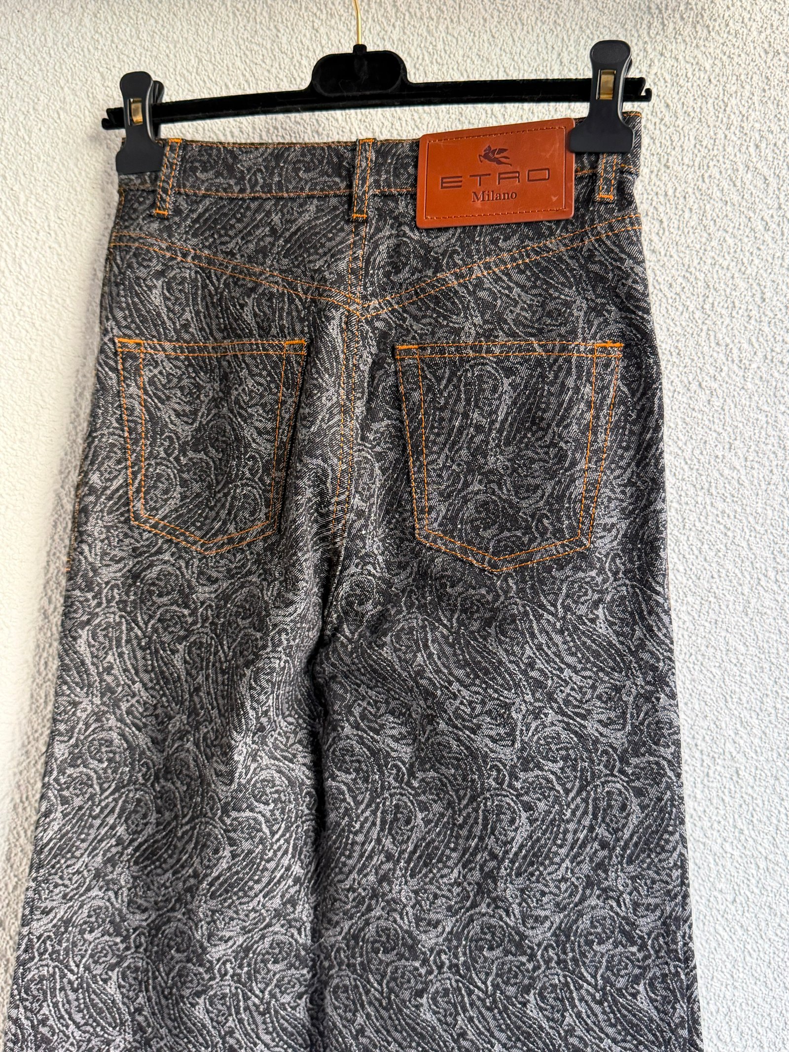 Etro Flared Jacquard Paisley Jeans