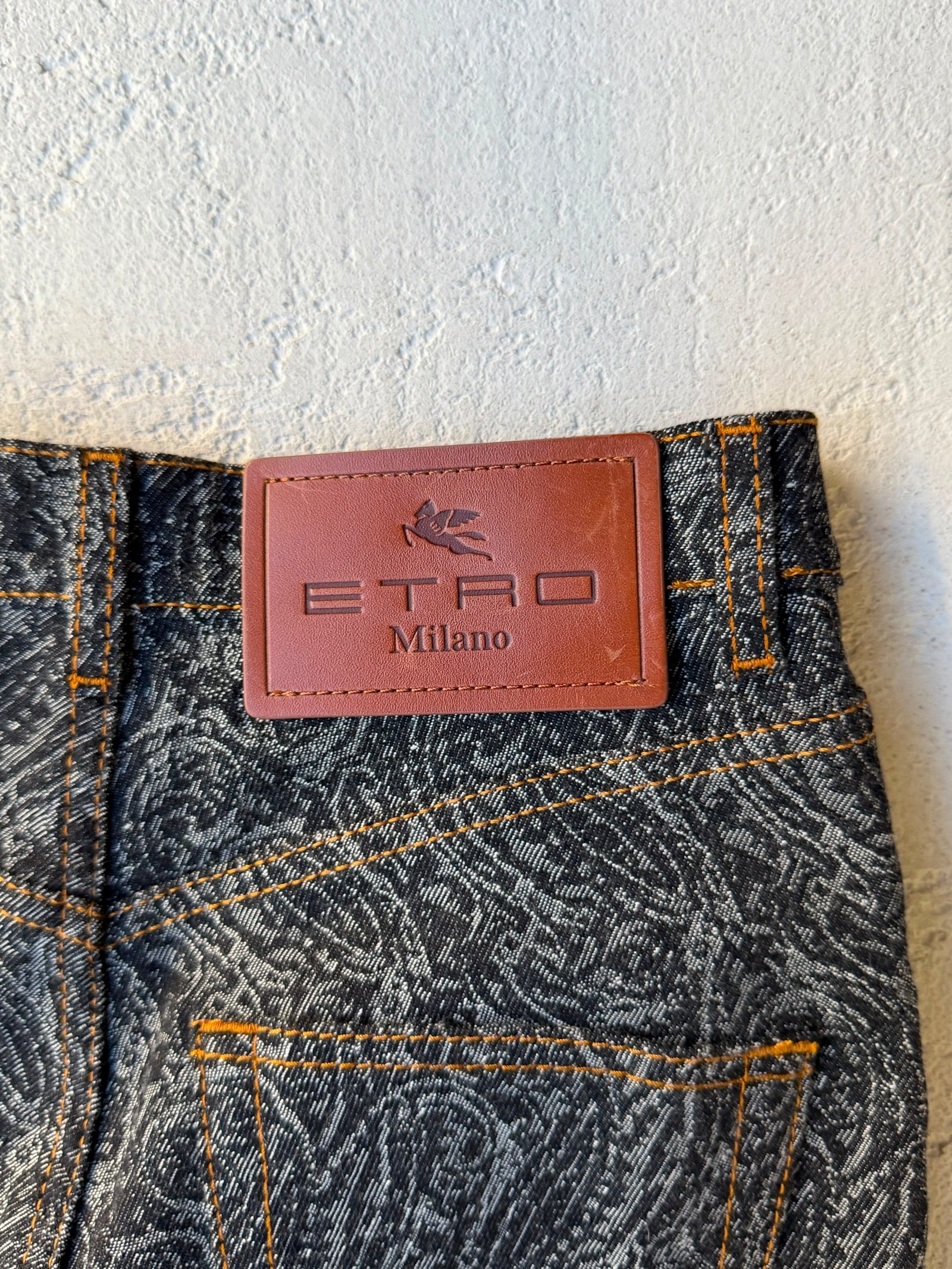 Etro Flared Jacquard Paisley Jeans