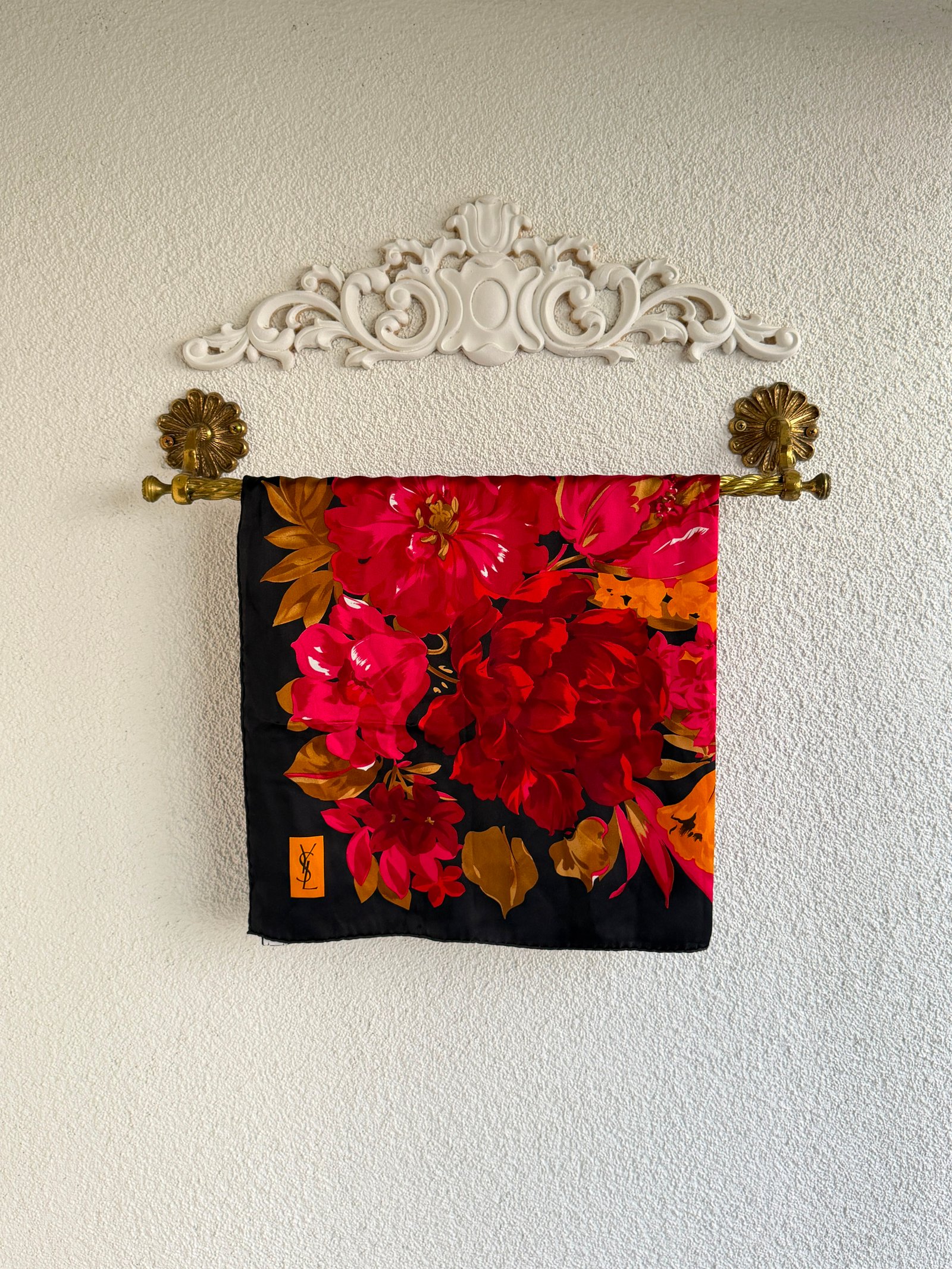 Saint Laurent Floral Printed Silk Scarf