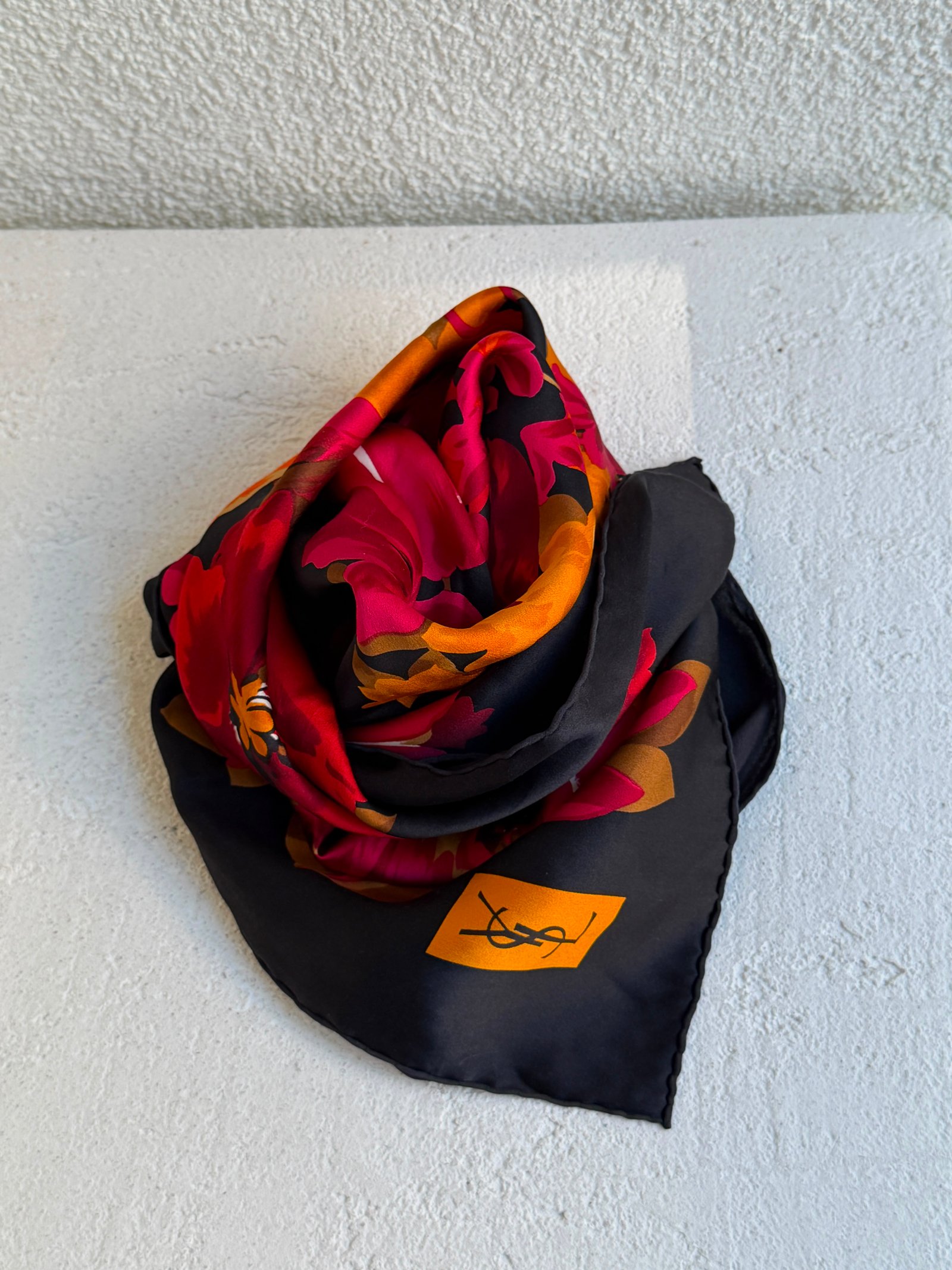Saint Laurent Floral Printed Silk Scarf