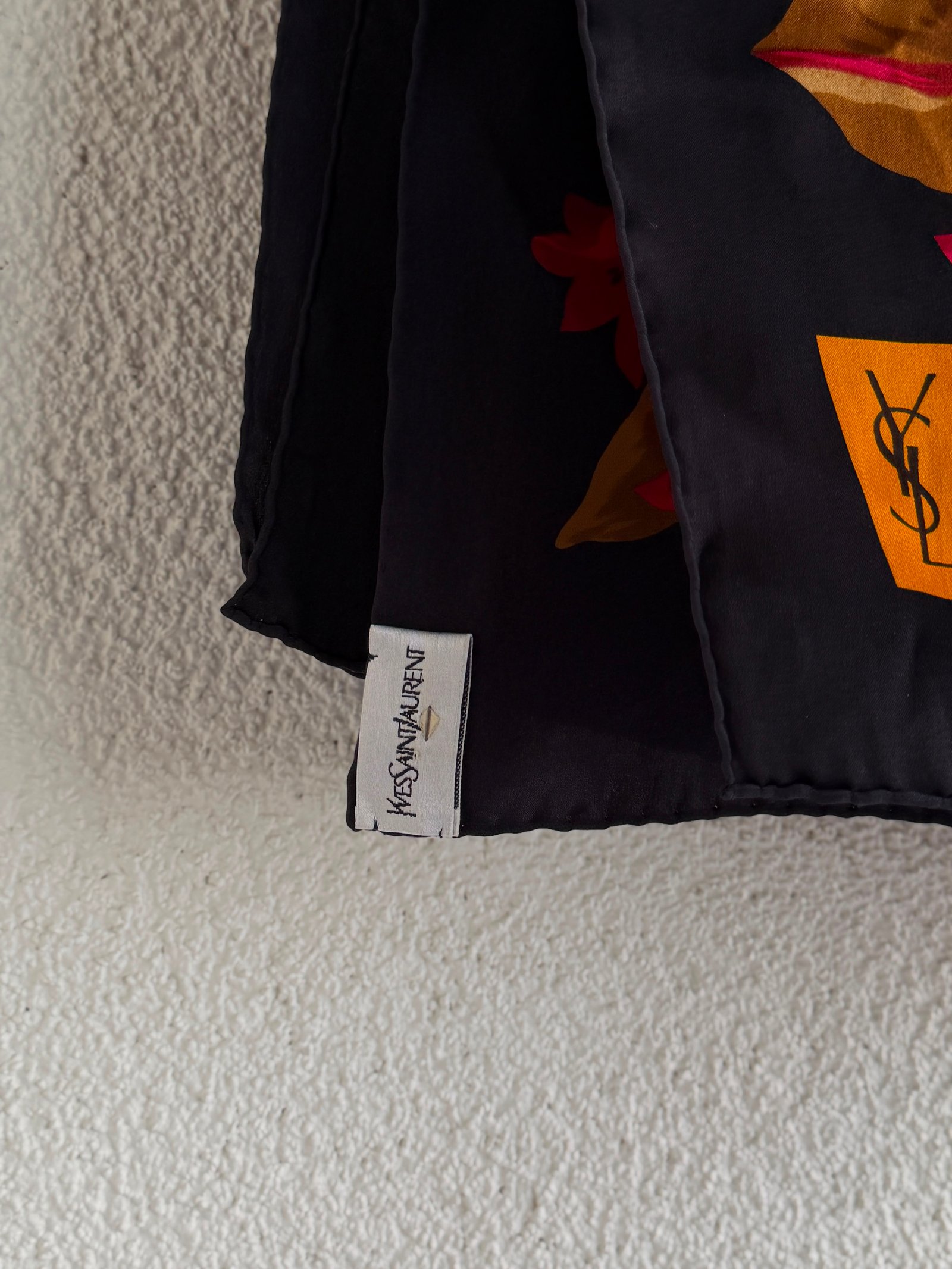 Saint Laurent Floral Printed Silk Scarf