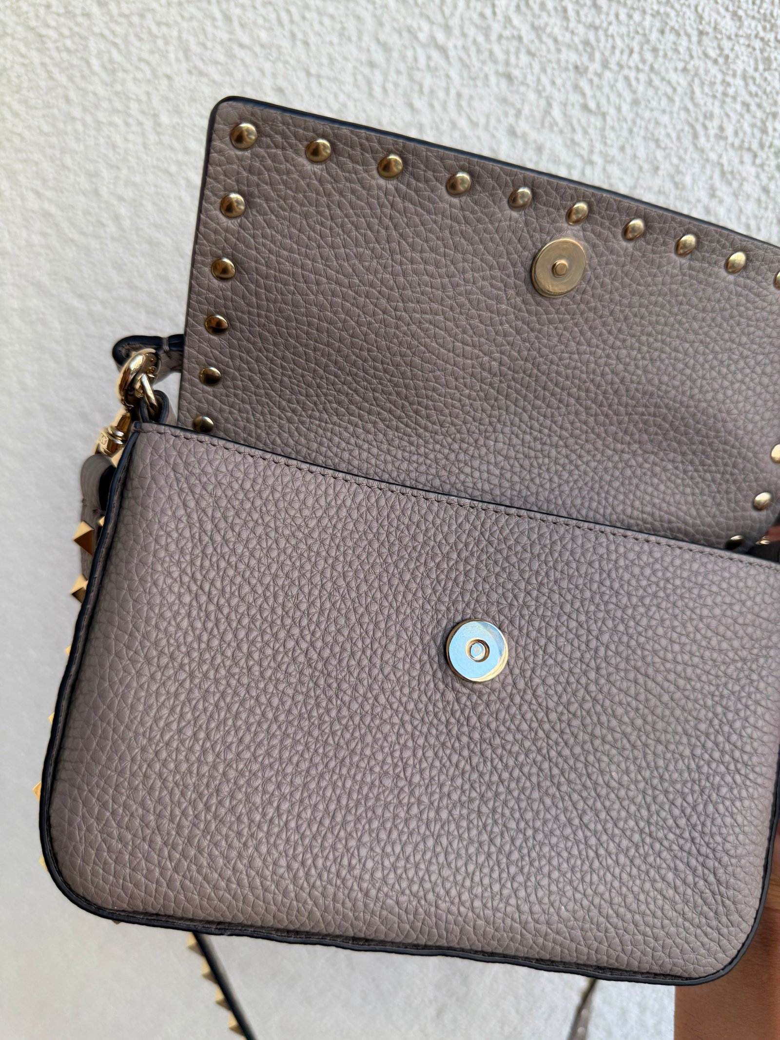 Valentino Garavani Kahverengi Rockstud Mini Çanta