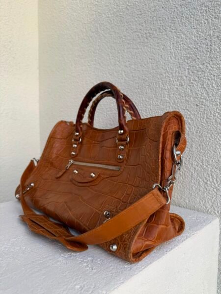 Balenciaga Le City Matte Crocodile Medium Bag