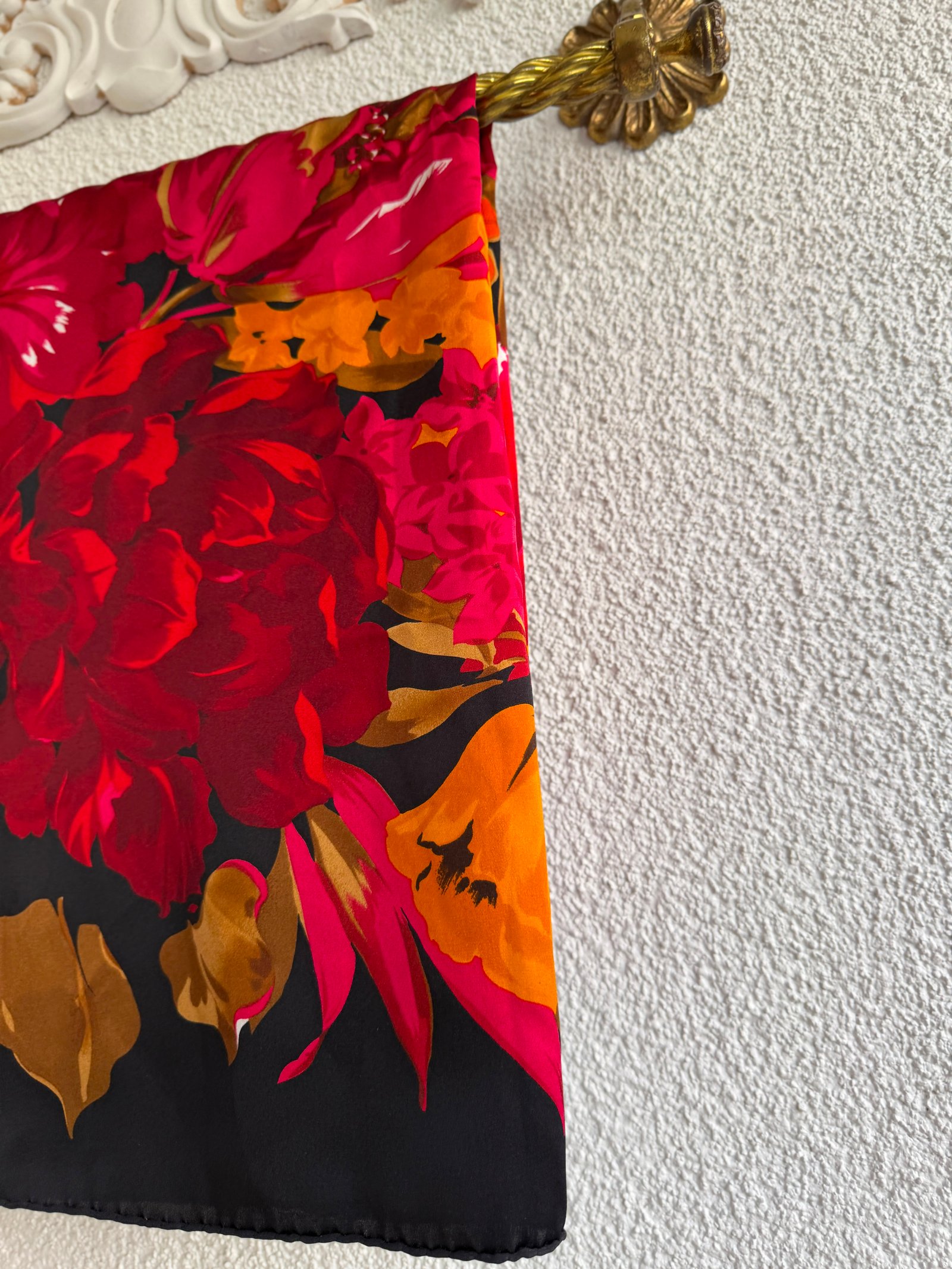 Saint Laurent Floral Printed Silk Scarf