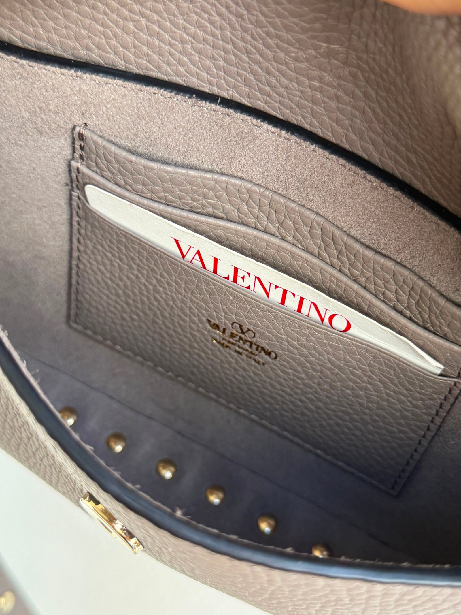 Valentino Garavani Kahverengi Rockstud Mini Çanta