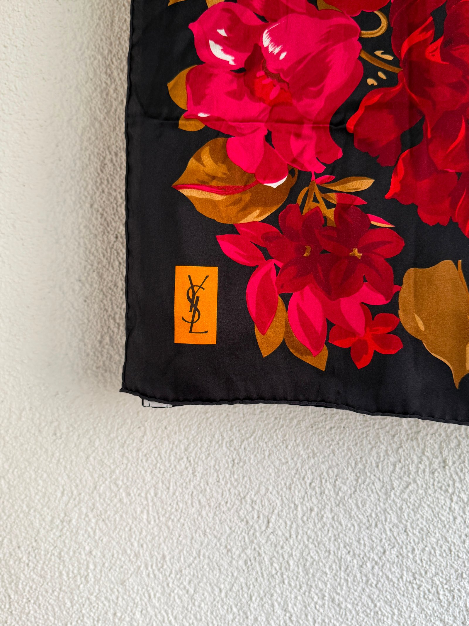 Saint Laurent Floral Printed Silk Scarf