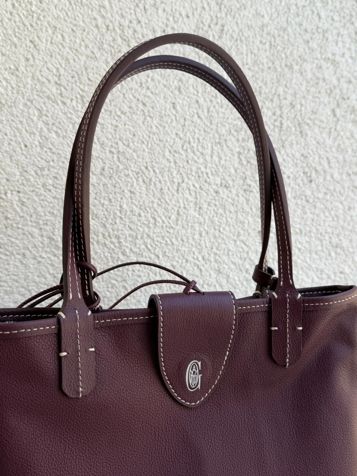 Goyard Goyardine Deri Bordo Çift Taraflı Mini Anjou Çanta