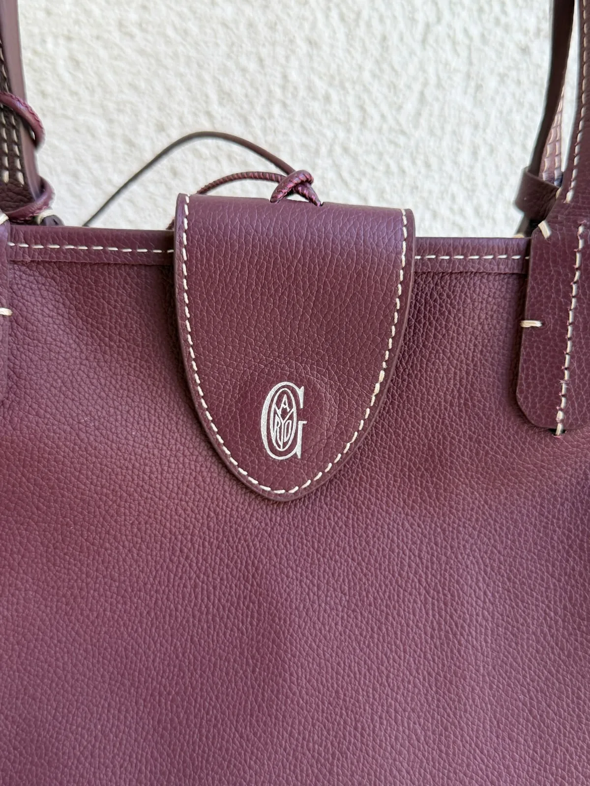 Goyard Goyardine Deri Bordo Çift Taraflı Mini Anjou Çanta