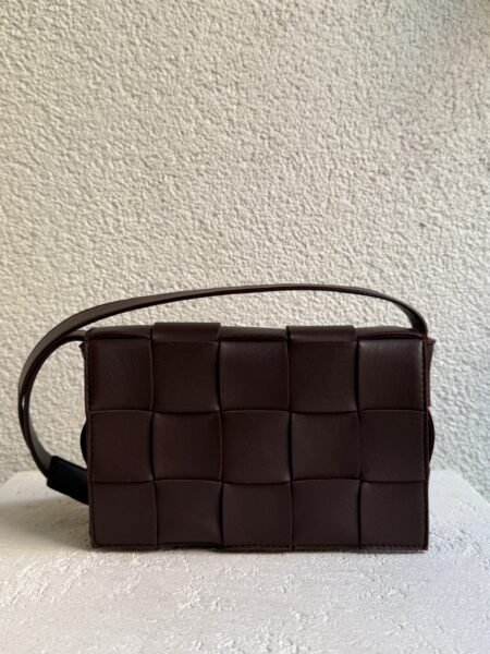 Bottega Veneta Intrecciato Leather Burgundy Cassette Bag