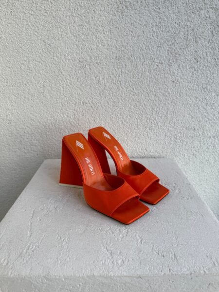 The Attico Devon Orange Satin Mules