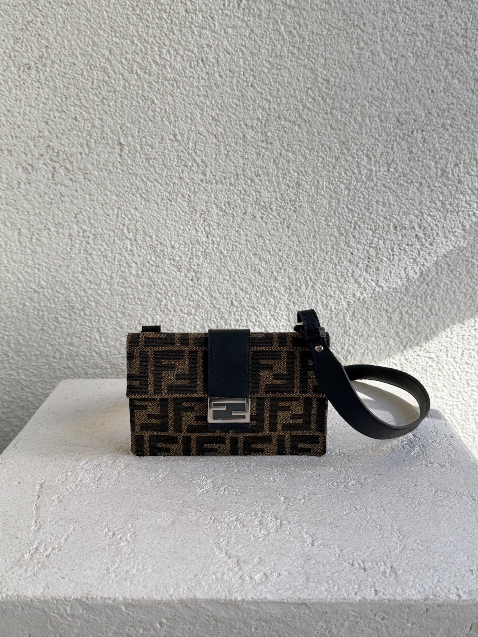 Fendi Baguette FF Jacquard Flat Pouch Bag