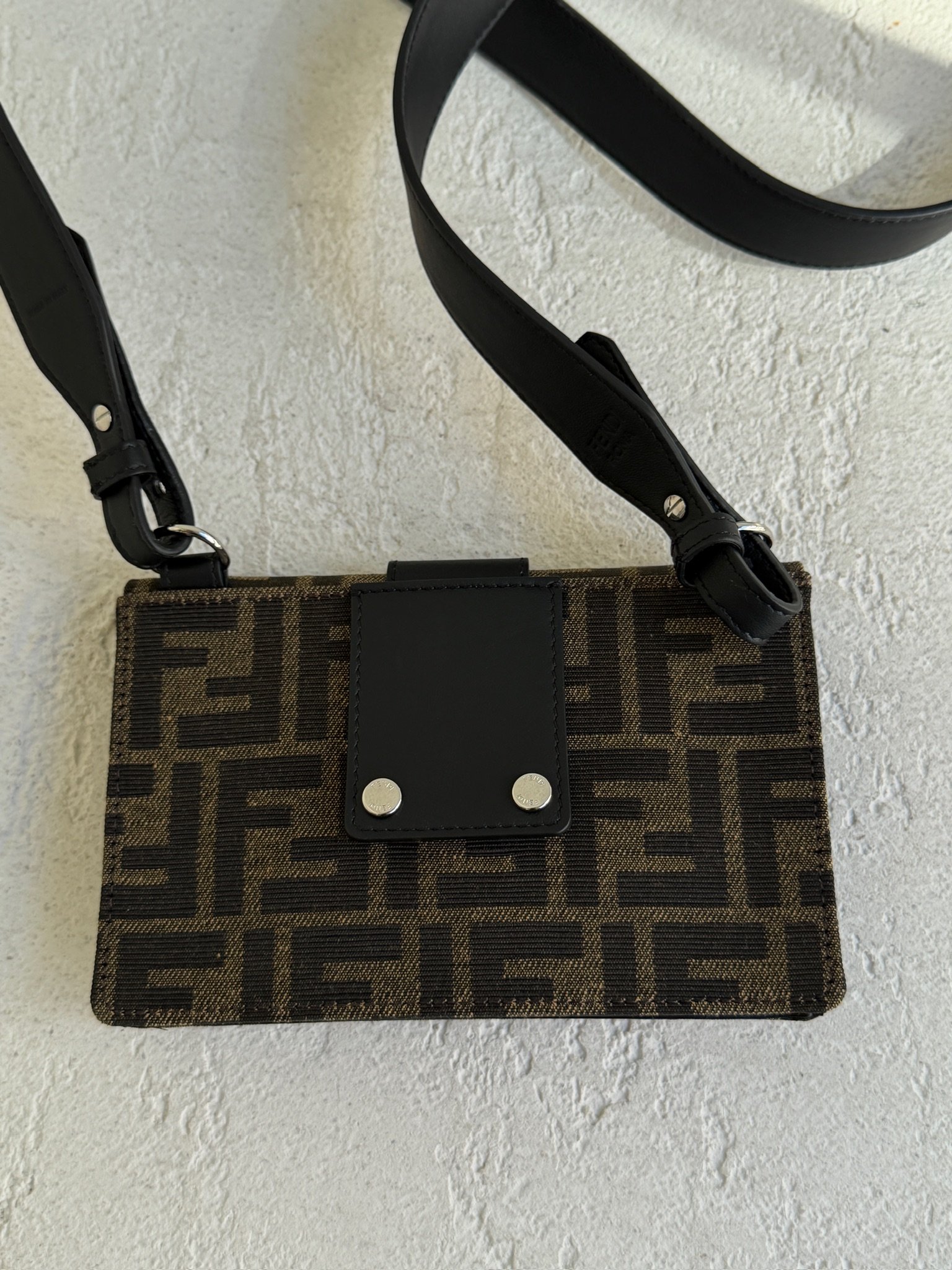 Fendi Baguette FF Jacquard Flat Pouch Bag - Görsel 2